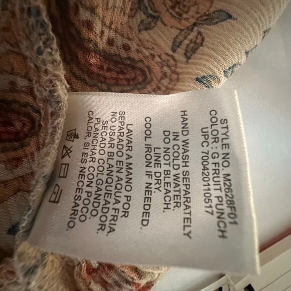 Bila Women XL BOHO Dress Midi 3 tiers Paisley - Picture 3 of 12